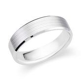 Beveled Edge Wedding Band with Grooves-119-01318/R2366SWR6G